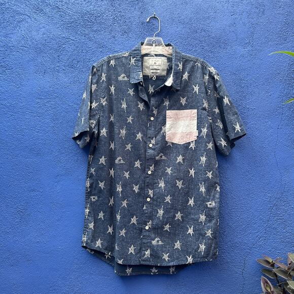 quiksilver regular fit patriotic regular fit cotton  button up - Picture 1 of 6